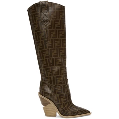 fendi brown and pink boots|fendi cowboy boots sale.